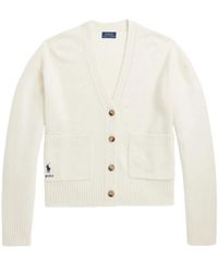 Polo Ralph Lauren - Cardigan in cashmere e lana con ricamo polo player - Lyst