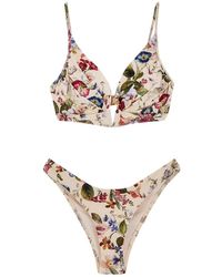 Zimmermann - Badmode ,Veelkleurig ,Patience Tuck Plunge Bikini - Lyst