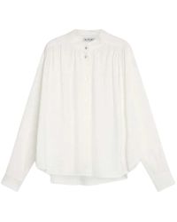 SOSUE - Oversized weiße bluse mit stehkragen - Lyst
