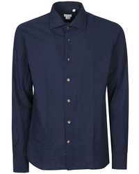 Orian - Overhemden ,Blauw ,Leer Long Sleeve Slim Shirt - Lyst