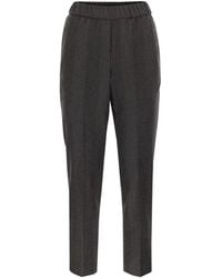 Peserico - Rechte Broek Met Chevronpatroon - Lyst