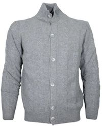Cashmere Company - Truien & Vesten ,Grijs ,Wol Kabelgebreid Slim Fit Vest - Lyst