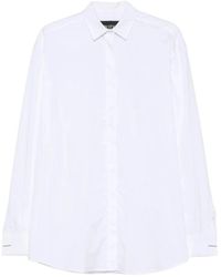 Dondup - Overhemden ,Wit ,Katoen Shirt Met Verborgen Knopen En Lange Mouwen - Lyst