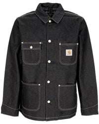 Carhartt - Schwarze denim chore coat jacke - Lyst