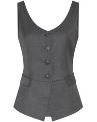 Bruuns Bazaar - Jassen ,Grijs ,Leer Waterlily Beatus Waistcoat - Lyst