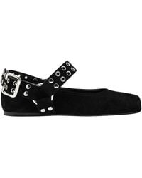 Alaïa - Suede Ballet Flats 'Biker' - Lyst