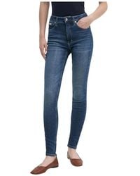 Calvin Klein - High rise skinny jeans - Lyst