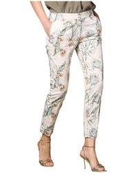 Mason's - Pantalones chino capri curvy con estampado de flores - Lyst