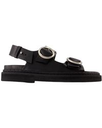 Ami Paris - Schoenen ,Zwart ,Wol Zwarte Leren Sandalen - Lyst
