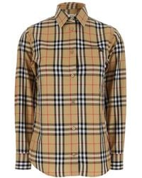 Burberry - Geruit Katoenen Overhemd - Lyst