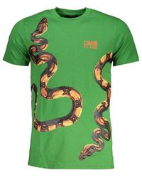 Roberto Cavalli - Tops ,Groen ,Katoen Katoenen T-Shirt Met Korte Mouwen - Lyst