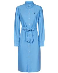 Ralph Lauren - Vestidos azules con bordado de pony - Lyst
