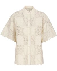 Zimmermann - Overhemden ,Katoen Ronde Hals Katoenen Shirt - Lyst