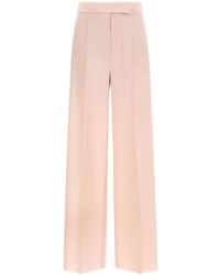 Max Mara - Broeken ,Roze ,Wol Girone Wide-Leg Broek - Lyst