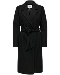 ONLY - Jassen ,Zwart ,Polyester Life Wrap Coat - Lyst