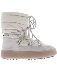 Moon Boot - Wildleder nylon winterstiefel - Lyst