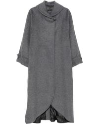 Emporio Armani - Grauer Seiden & Nylon Mantel - Lyst