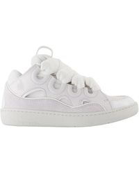 Lanvin - Schoenen ,Wit ,Leer Witte Synthetische Curb Sneakers - Lyst
