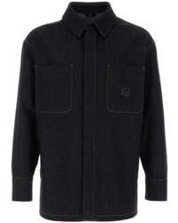 Fendi - Bruine Jassen Met Blauwe Accents - Lyst