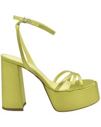 Sergio Levantesi - Blaue seiden plateau sandalen - Lyst