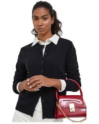 Benetton - Jassen ,Zwart ,Wol Crew Neck Cardigan - Lyst