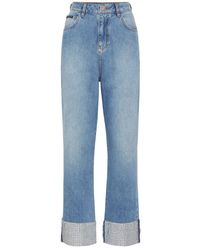 Philipp Plein - Denim Broek Strass Loose Fit Hart - Lyst