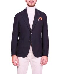 Bharnaba - Jassen ,Blauw ,Leer Gks-101.Blu Jacket - Lyst