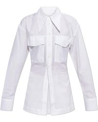 Ami Paris - Overhemden ,Wit ,Katoen Sharp Collar Fitted Shirt - Lyst