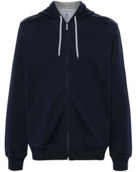 Brunello Cucinelli - Zip-Up Hoodie With Contrast Lining And Pockets - Lyst