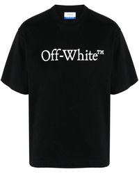 Off-White c/o Virgil Abloh - Schwarzes logo print crew neck t-shirts - Lyst