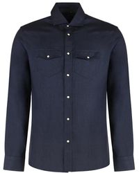 Moorer - Overhemden ,Blauw ,Blouses & Shirts - Lyst