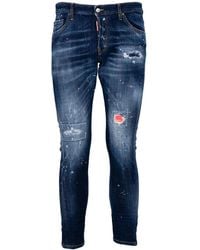 DSquared² - Dark Neon Splash Ripped Cool Guy Jeans - Lyst