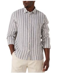 SELECTED - Overhemden ,Blauw ,Katoen Casual Wit Overhemd - Lyst