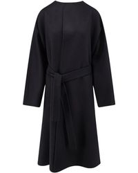 Gucci - Jassen ,Zwart ,Wol Collarless Long Coat - Lyst