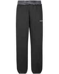 Moncler - Broeken ,Zwart ,Katoen Logo Katoenen Joggingbroek - Lyst