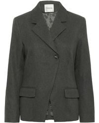 My Essential Wardrobe - Jassen ,Groen ,Leer Donkere Schaduw Blazer Jas - Lyst