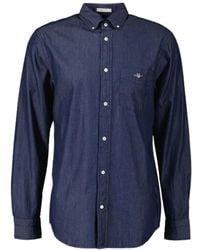 GANT - Indigo button-down hemd - Lyst