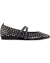 Halmanera - Studded schwarze leder ballerina schuhe - Lyst