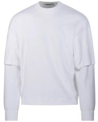 DARKPARK - Hoodies & Sweatvesten ,Wit ,Wit T-Shirt Met Dubbele Mouw - Lyst