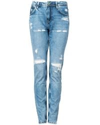 Pepe Jeans Jeansy mom carrot violet - Azul