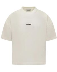 Bonsai - T-shirt in cotone bianco con logo oversize - Lyst