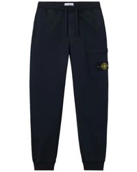 Stone Island - Broeken ,Blauw ,Katoen Cotton Fleece Joggers - Lyst