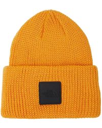 The North Face - Fitness ,Oranje ,Polyester Stijlvolle Patch Beanie Muts - Lyst