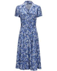 Ralph Lauren - Camicia abito floreale blu bianco - Lyst