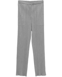 Issey Miyake - Pleated-Design Cropped Trousers - Lyst