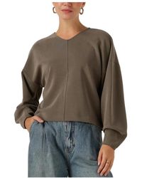 Summum - Overhemden ,Groen ,Jersey Washed Modal Scuba Trui - Lyst