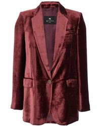 Etro - Bordeaux Velvet Blazer Jacket - Lyst