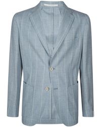 Eleventy - Jassen ,Blauw ,Wol Single Breasted Soft Jacket - Lyst
