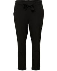 Kaffe - Broeken ,Zwart ,Zwart Diep Geriemde Slim-Fit Broek - Lyst
