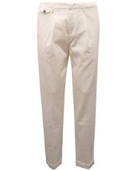 Michael Coal - Broeken ,Wit ,Katoen Regular Fit Broek - Lyst